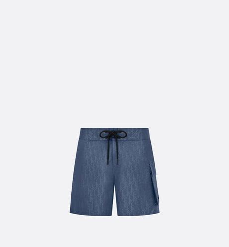 Dior Oblique Badeshorts Funktionscanvas in Grau